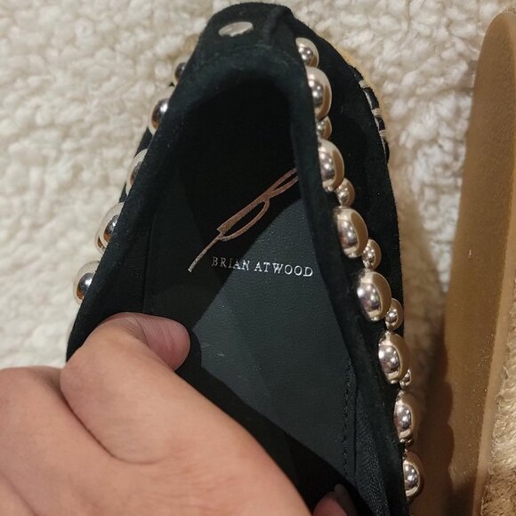 Brian Atwood Womens Black Flat Espadrille shoes - Picture 3 of 13